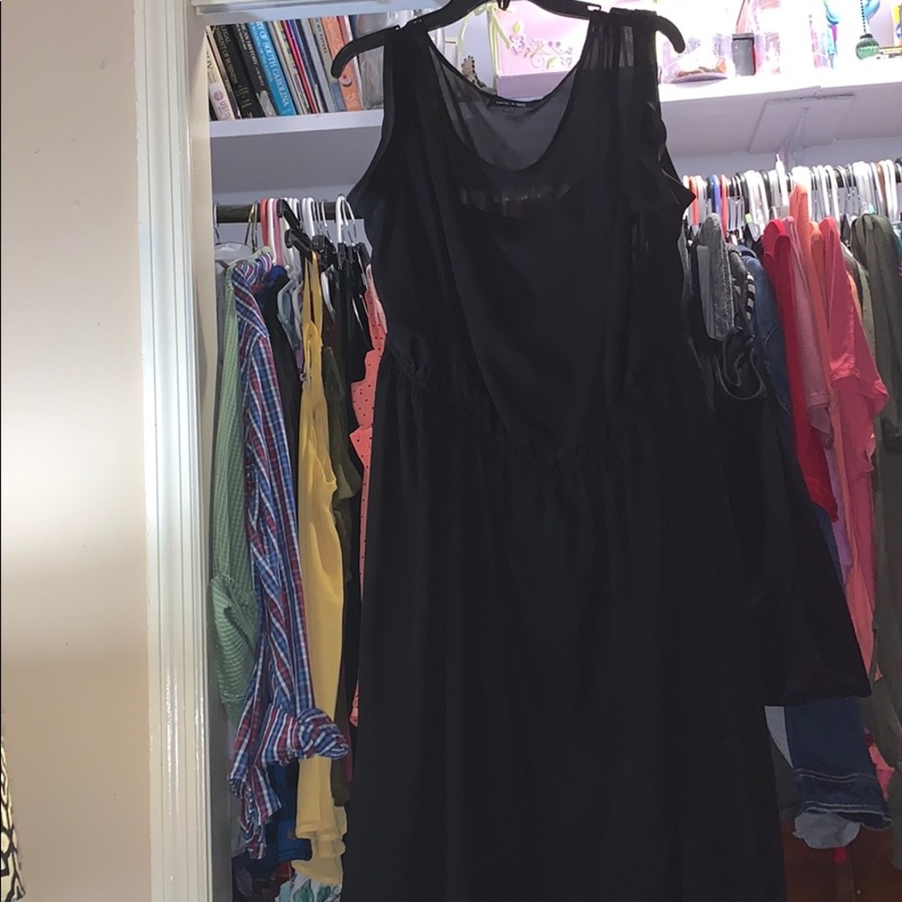 NWOT Black sheer high/low sun dress